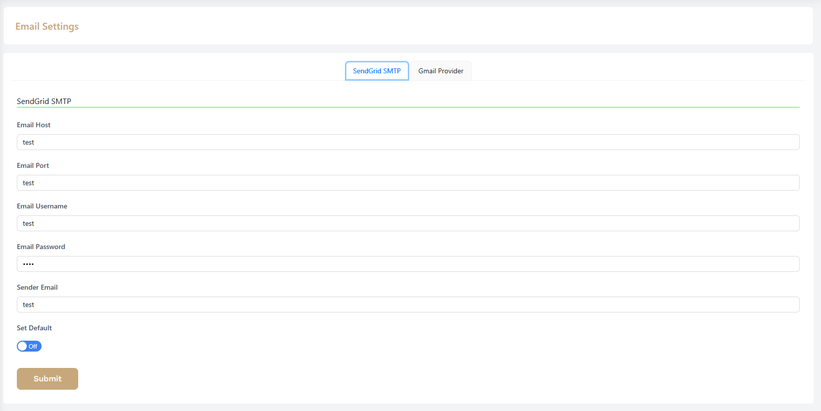 Email Settings