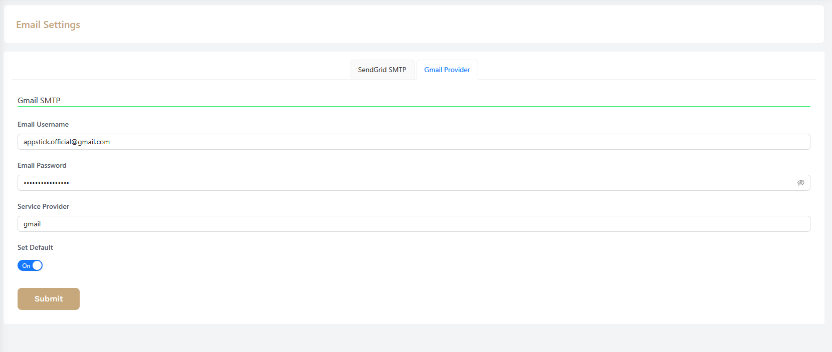 Email Settings